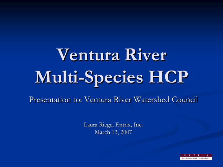 ventura river ventura river multi species hcp species hcp