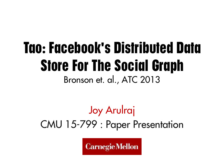 tao facebook s distributed data