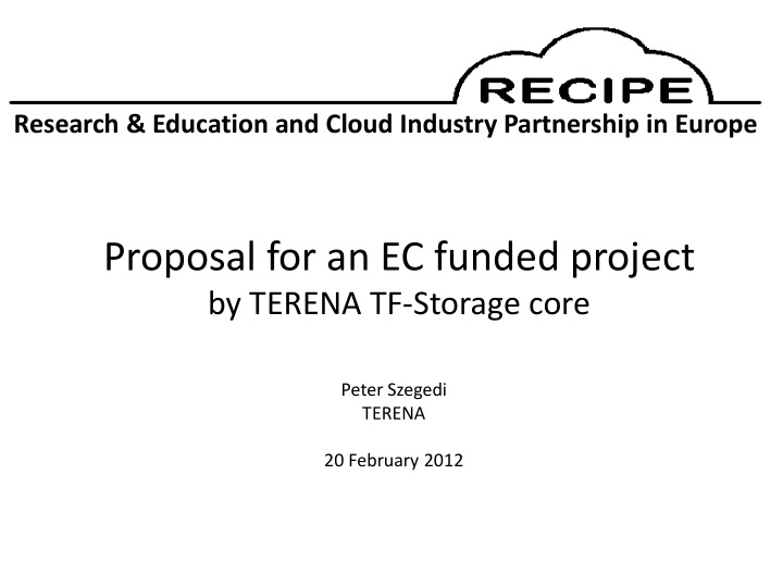 proposal for an ec funded project