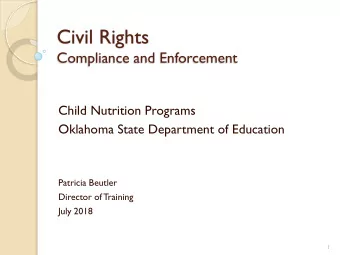 Civil Rights  Compliance and Enforcement  Child Nutrition Programs  Oklahoma State Department of