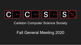 Fall General Meeting 2020  Meeting  -  Introduction of CCSS  -  Director Reports  Agenda  -  Budget