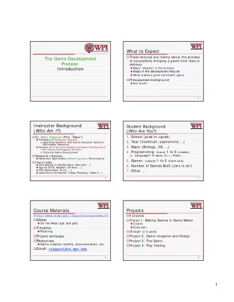 1  Overall Lecture Topics  Industry  Game Design  Before We Proceed   Artistic Content