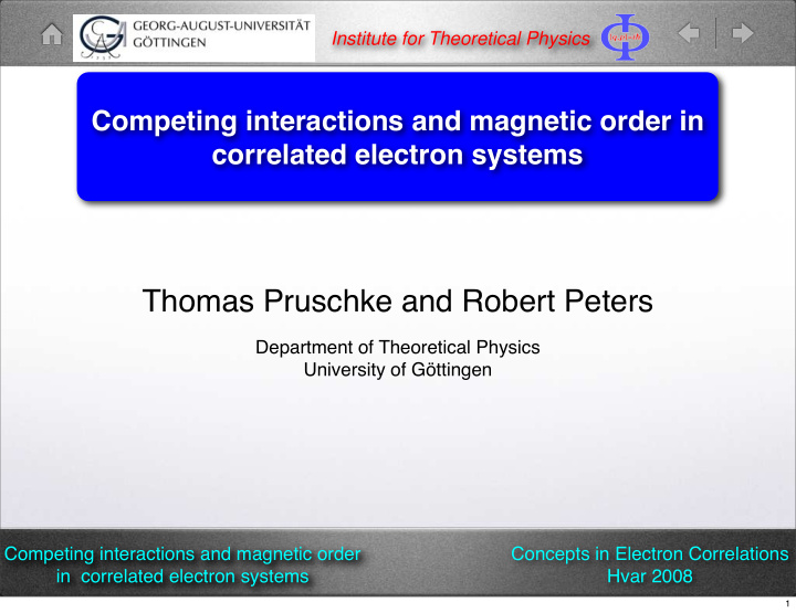 thomas pruschke and robert peters