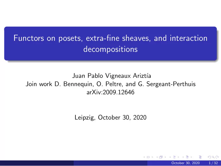 functors on posets extra fine sheaves and interaction