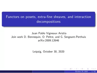 Functors on posets, extra-fine sheaves, and interaction  decompositions  Juan Pablo Vigneaux