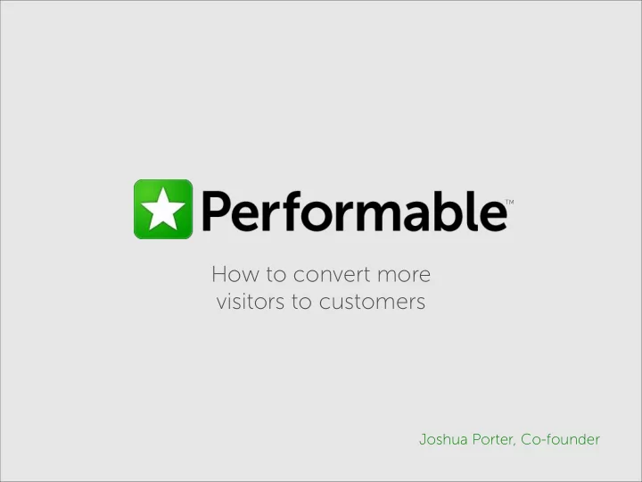 how to convert more visitors to customers