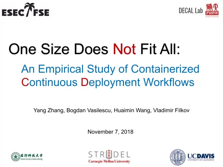 one size does not fit all