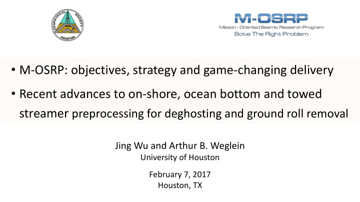 m osrp objectives strategy and game changing delivery
