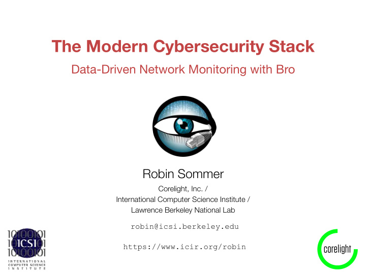 the modern cybersecurity stack