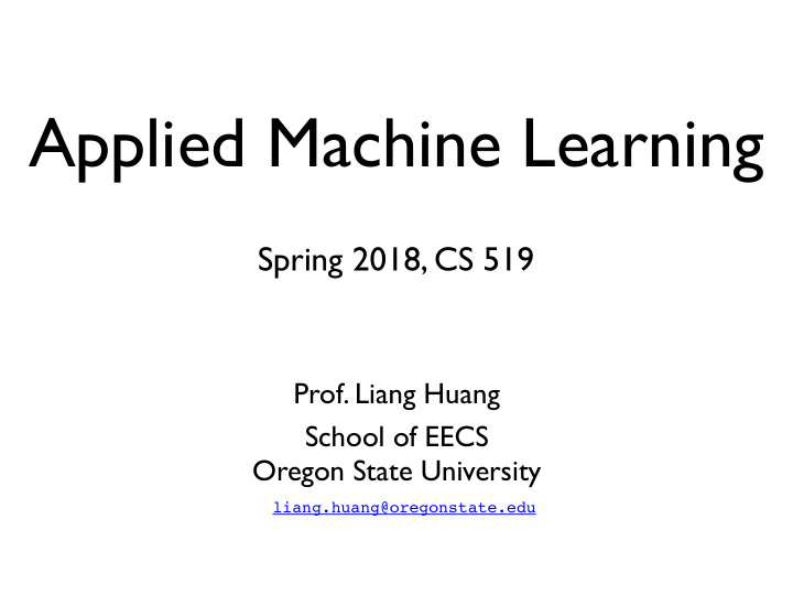 applied machine learning