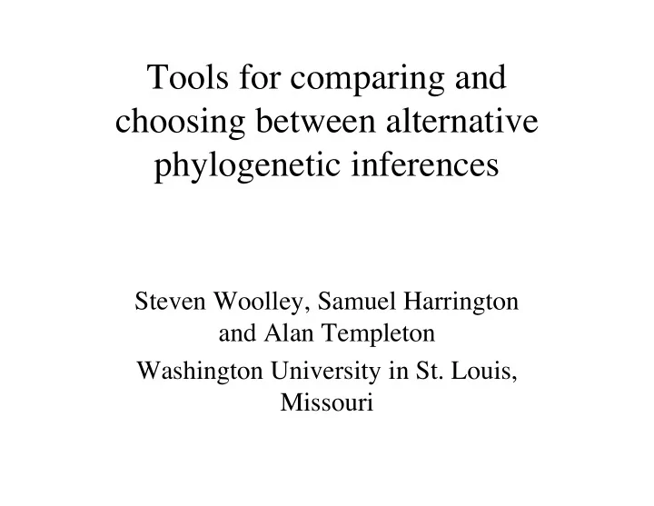 tools for comparing and choosing between alternative