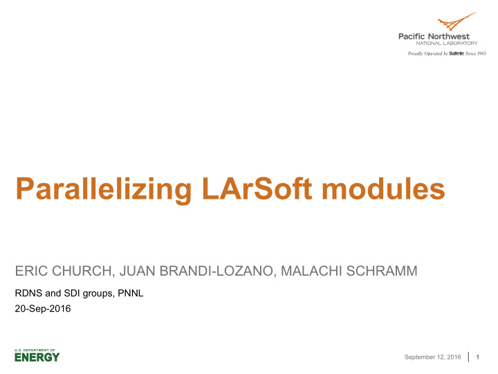 parallelizing larsoft modules