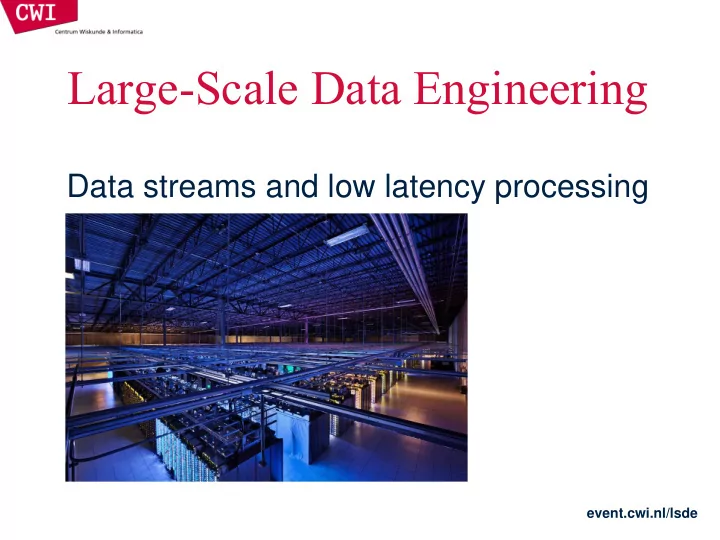 large scale data engineering