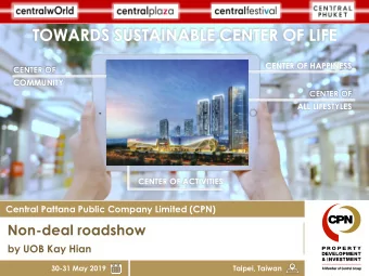 TOWARDS SUSTAINABLE CENTER OF LIFE  CENTER OF HAPPINESS  CENTER OF  COMMUNITY  CENTER OF  ALL