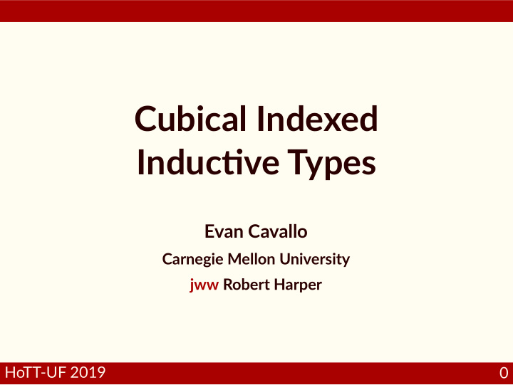 cubical indexed induc ve types