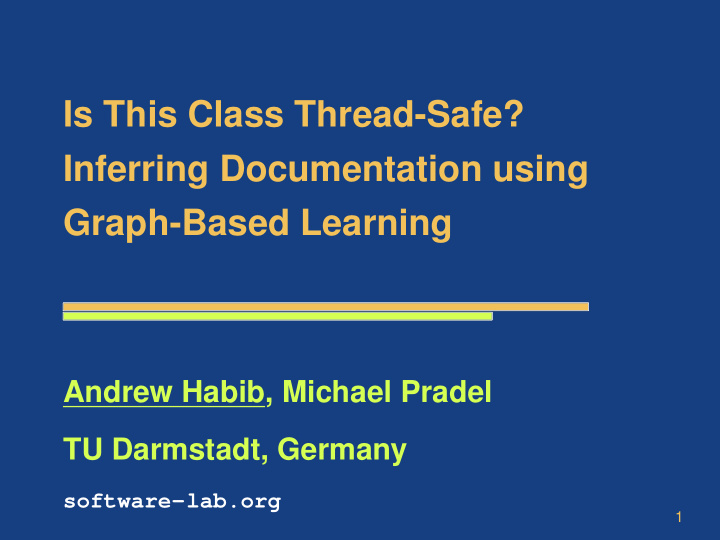 is this class thread safe inferring documentation using