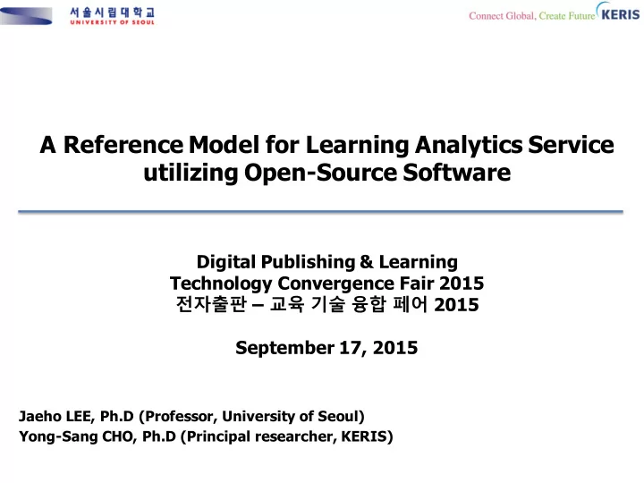 a reference model for learning analytics service