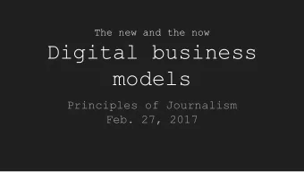Digital business  models  Principles of Journalism  Feb. 27, 2017  Quiz  Turning Point Cloud