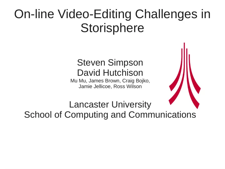 on line video editing challenges in storisphere