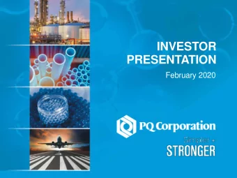 INVESTOR  PRESENTATION  February 2020  1  LEGAL DISCLAIMER  Forward-Looking Statements  Some of the