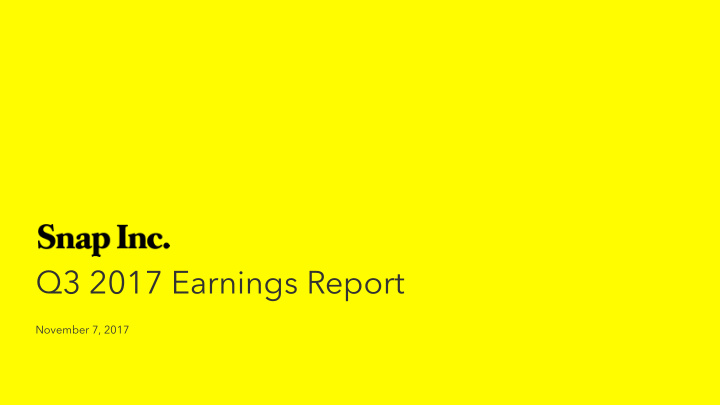 q3 2017 earnings report