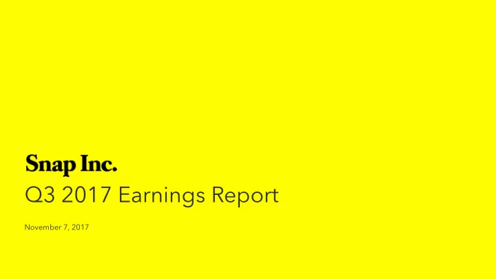q3 2017 earnings report