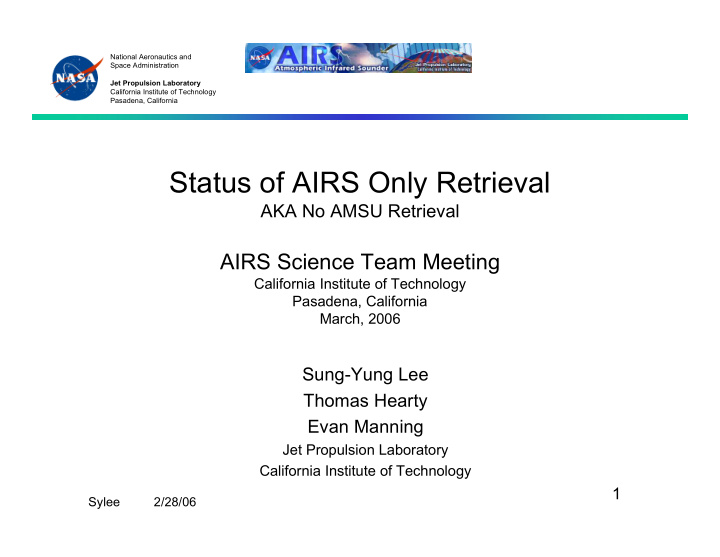 status of airs only retrieval