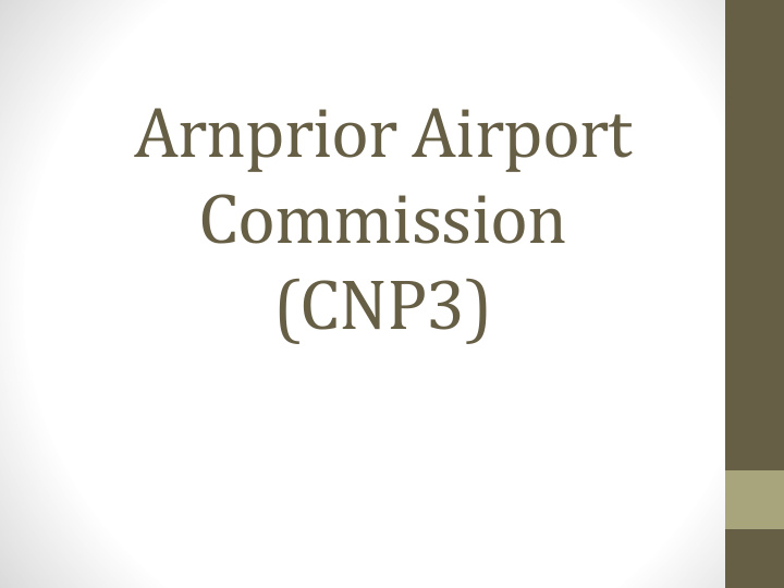 commission cnp3 arnprior airport