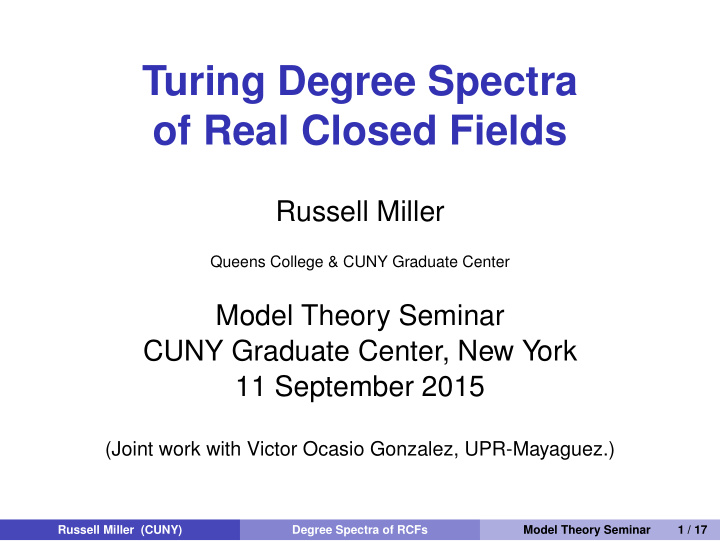 turing degree spectra of real closed fields