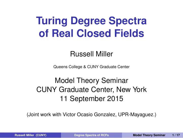 turing degree spectra of real closed fields