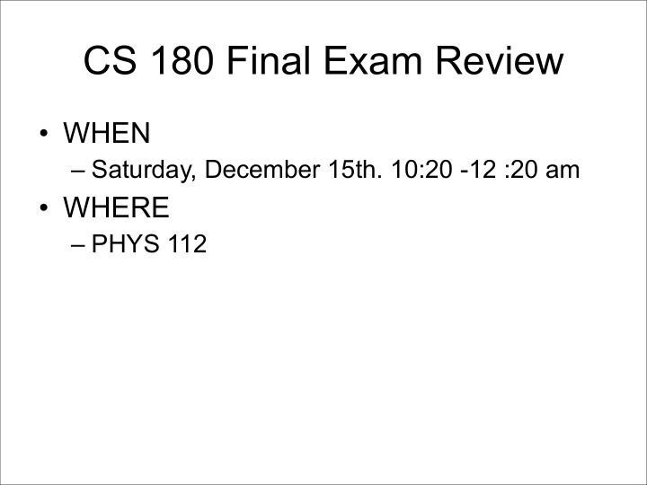 cs 180 final exam review