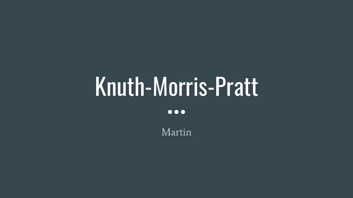 knuth morris pratt