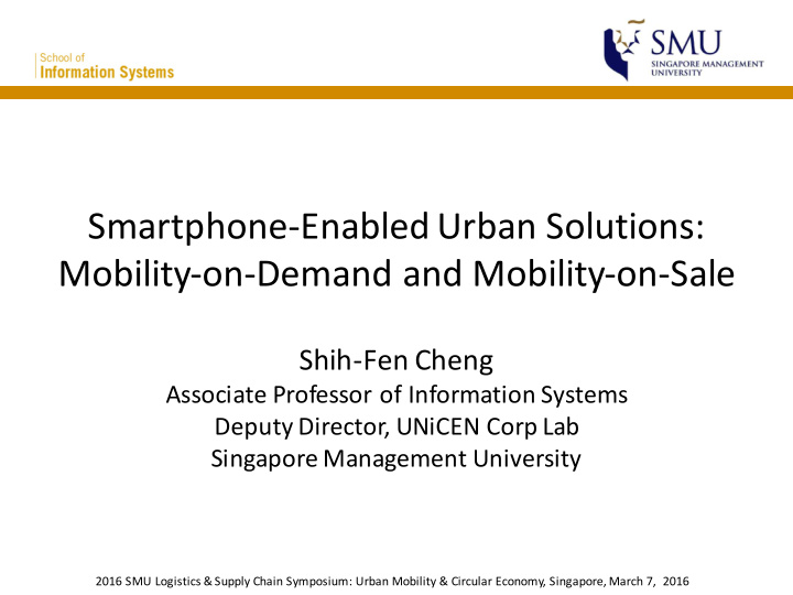 smartphone enabled urban solutions mobility on demand and