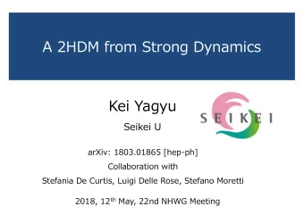 A 2HDM from Strong Dynamics  Kei Yagyu  Seikei U  arXiv: 1803.01865 [hep-ph]  Collaboration with