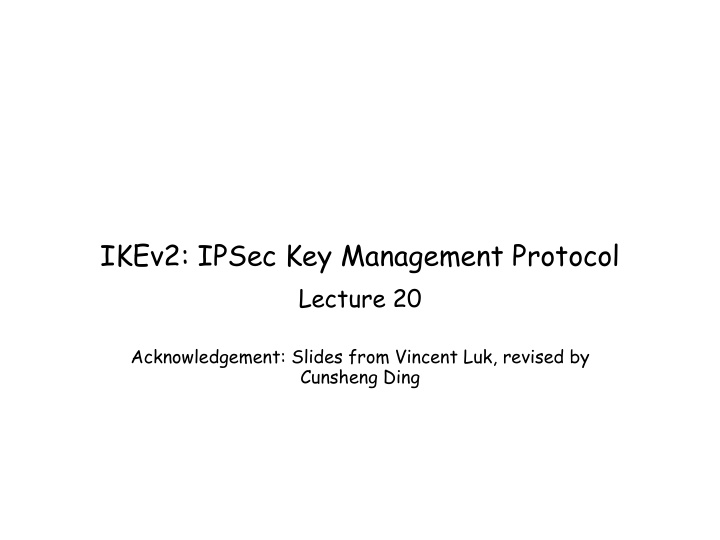 ikev2 ipsec key management protocol