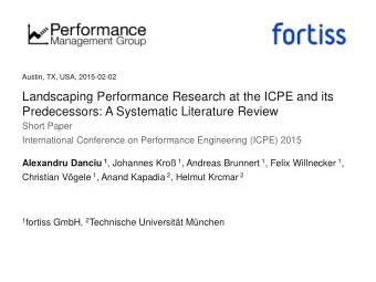 Landscaping Performance Research at the ICPE and its  Predecessors: A Systematic Literature Review