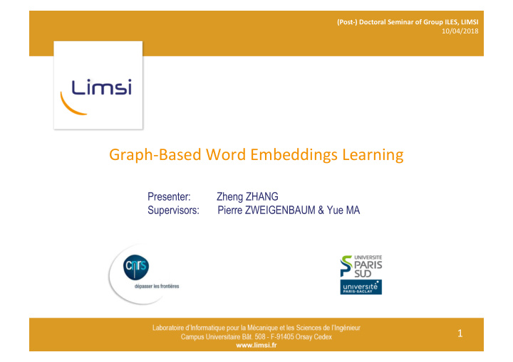 graph based word embeddings learning