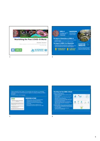 1 Food Systems Summit  September 2021  Presented by Jamie Morrison, FAO  Visit: