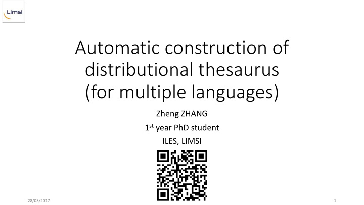 automatic construction of distributional thesaurus for