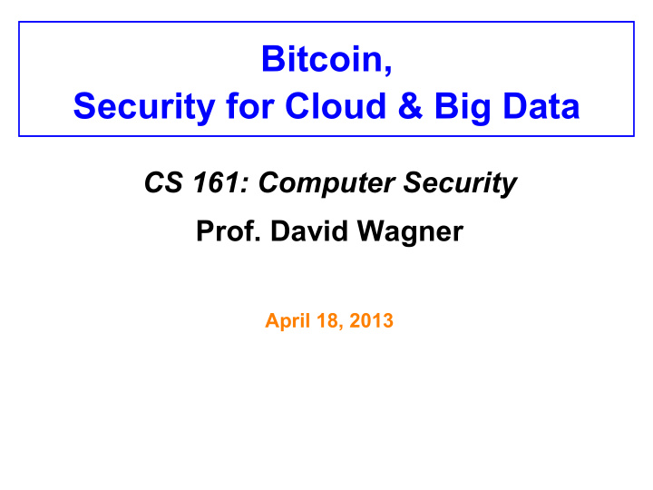 security for cloud big data