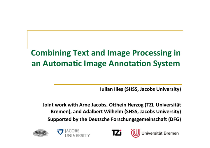 combining text and image processing in an automa6c image
