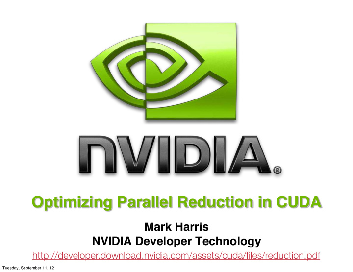 optimizing parallel reduction in cuda