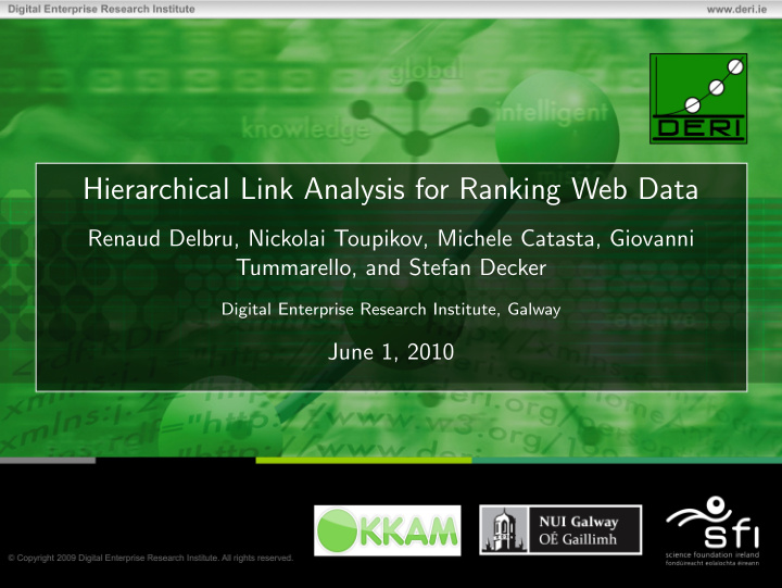hierarchical link analysis for ranking web data