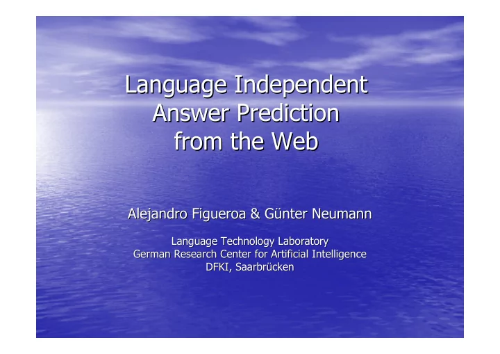 language independent language independent answer