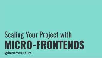 MICRO-FRONTENDS  Luca Mezzalira  Architecture evolution  DB  Application Server  Single-Page