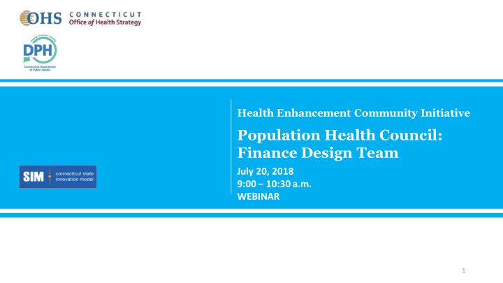 population health council finance design team