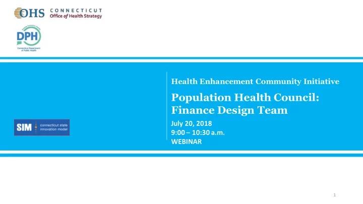 population health council finance design team