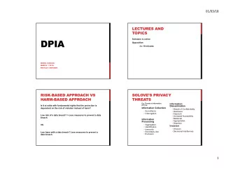 DPIA  Schedule is online  Opposition:  2 x 10 minutes  MEREL KONING  MARCH 1 2018  PRIVACY SEMINAR