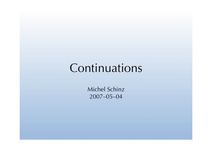 continuations