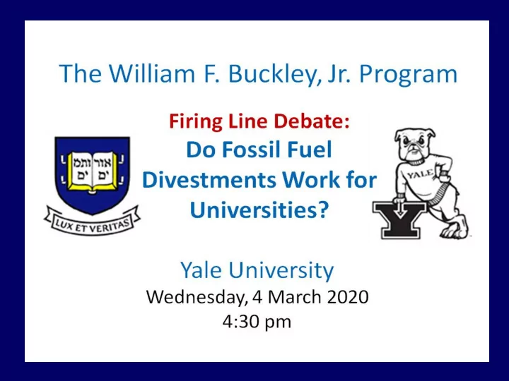 logistics for upcoming debate on divestment